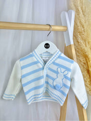 Baby Boy Blue Bunny Knitted Cardigan