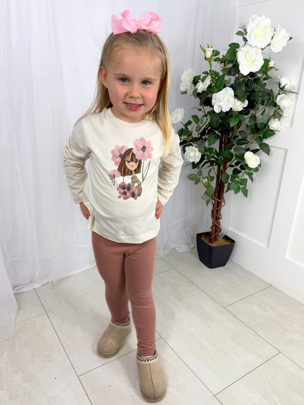 Mayoral Junior Girl Pink Floral Double Legging Set UK