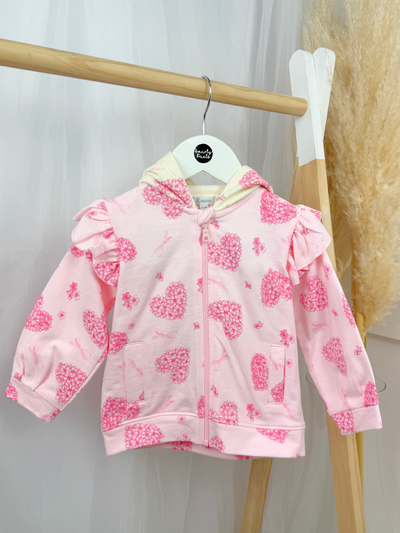 Mintini Girls Pink Floral Heart Jacket (12M - 5Y)