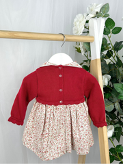 Baby Girls Red Knitted Patterned Dress (3M - 3Y)