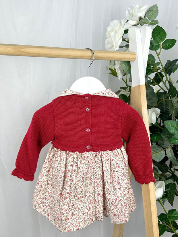 Baby Girls Red Knitted Patterned Dress (3M - 3Y)