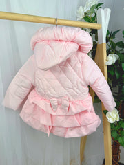 Mintini Toddler Girl Quilted Pink Bow Jacket (12M - 5Y)