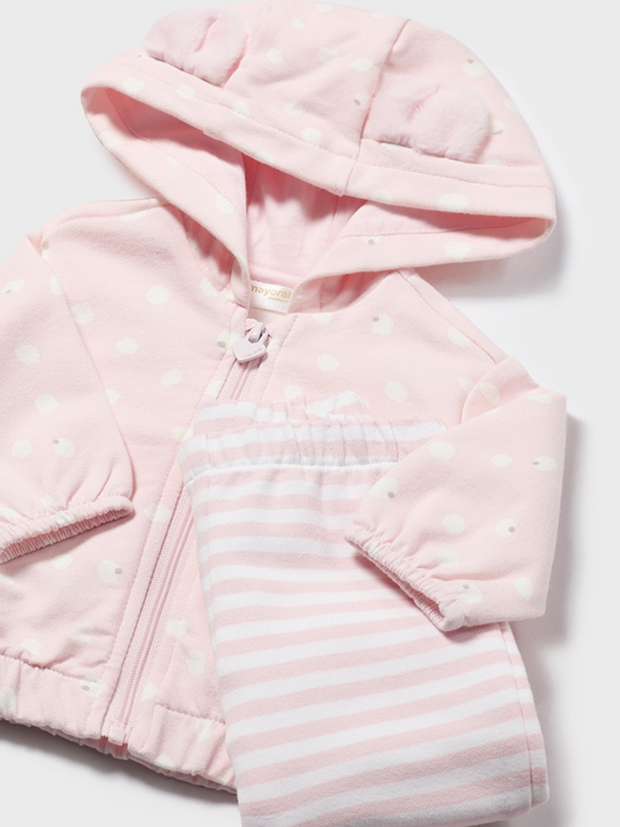 Mayoral Baby Girl 3 Piece Pink Polkadot Tracksuit