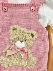 Baby Girl Dusky Pink Bears Outfit