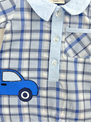 Blue Checkered Car Romper