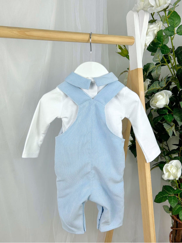 Deolinda Boys Blue Corduroy Dungaree Set (3M-18M)