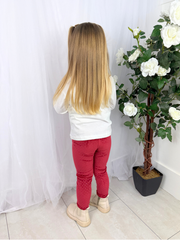 Mayoral Junior Girl 'Unique' Long Sleeve Top (3Y-8Y) - Red