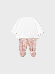 Mayoral Baby Girl Pink Bear Outfit Set