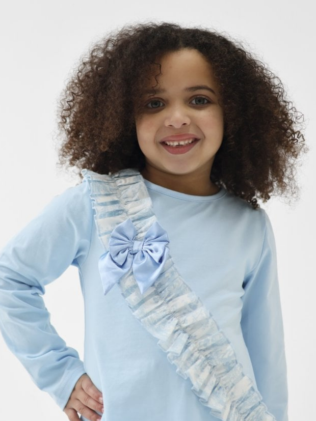 Girls 'Alba' Cross Ruffle Legging Set (18M - 9Y) - Blue