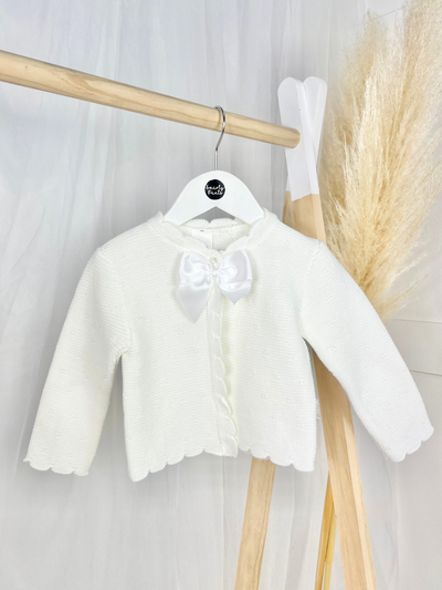 Baby Girl White Bow Cardigan