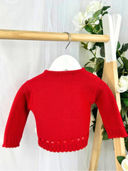 Baby Girls Red Bow Cardigan (3M-24M)