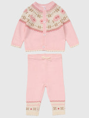 Baby Pink Knitted Outfit Set (0M-12M)