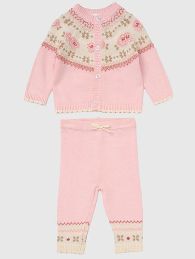 Baby Pink Knitted Outfit Set (0M-12M)