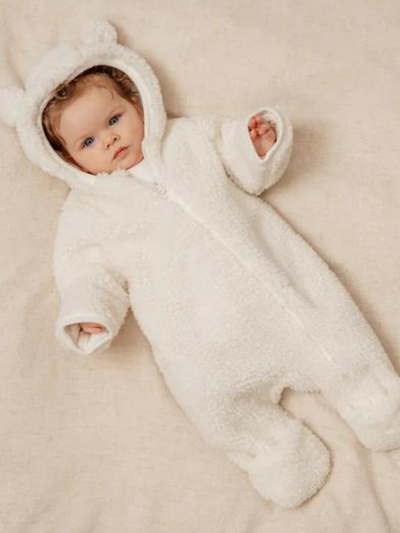 Little Dutch Unisex Cream Teddy Pramsuit