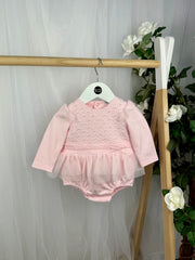Mintini Baby Girl Pink Pearl Romper (3M - 12M)