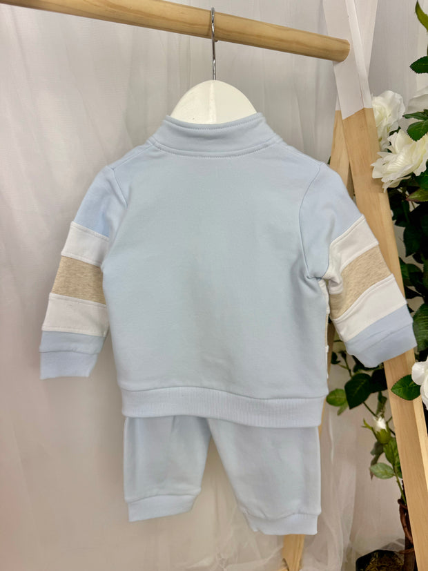 Tutto Piccolo Toddler Boys Blue & Beige Outfit Set (12M-3Y)