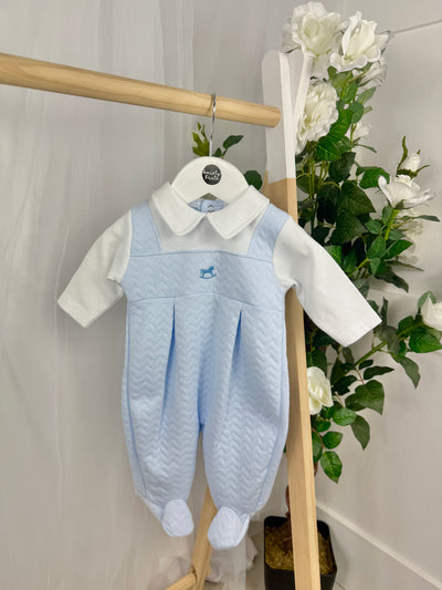 Pex Boys Rocking Horse Blue Babygrow (0M - 9M)