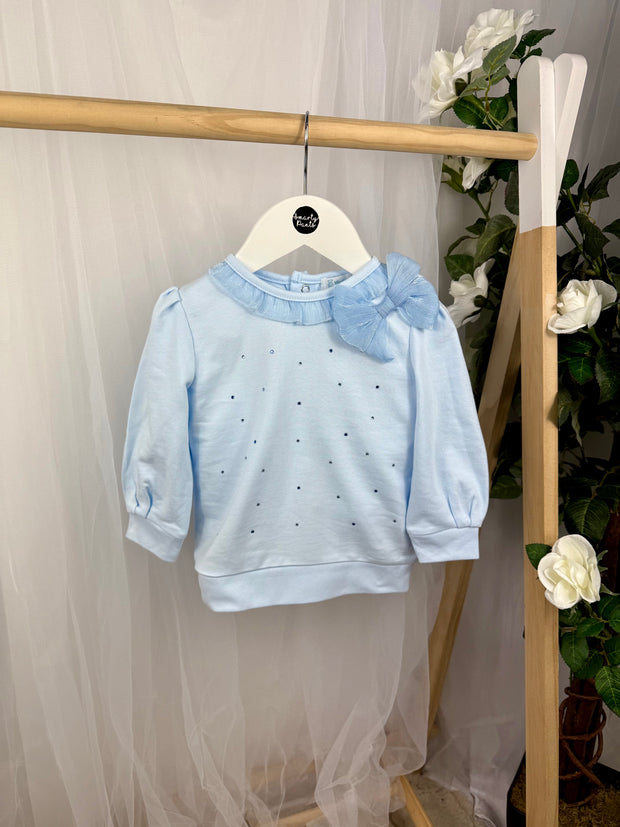 Mintini Girls Blue Diamante Tracksuit (12M - 2Y)