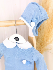 Baby Boy Blue Knitted Outfit Set