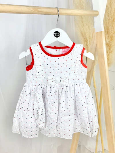 Toddler Girl White and Red Dress