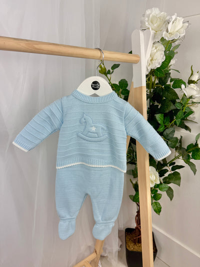 Pex Boys 'Daniel' Knitted Outfit Set (0M - 6M) - Blue