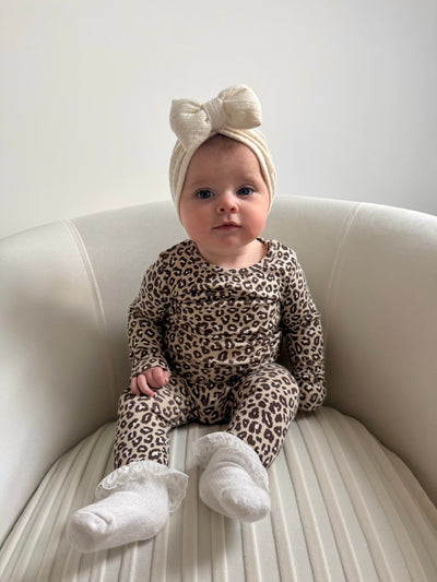 Name It Baby Girl Beige Animal Print Outfit Set (1M-9M)