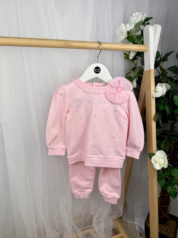Mintini Girls Pink Diamante Tracksuit (12M - 5Y)