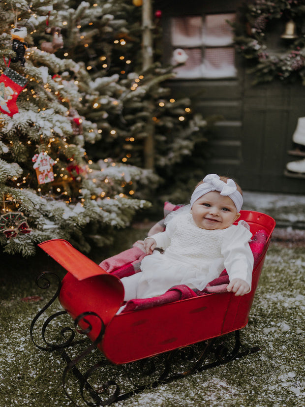 Mintini Baby Girl Ivory Pearl Romper (3M - 12M)