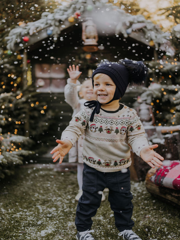 Name It Babys Beige Knitted Christmas Jumper (0M-18M)