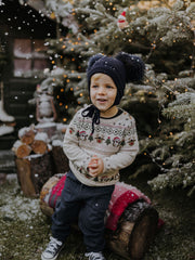 Name It Babys Beige Knitted Christmas Jumper (0M-18M)