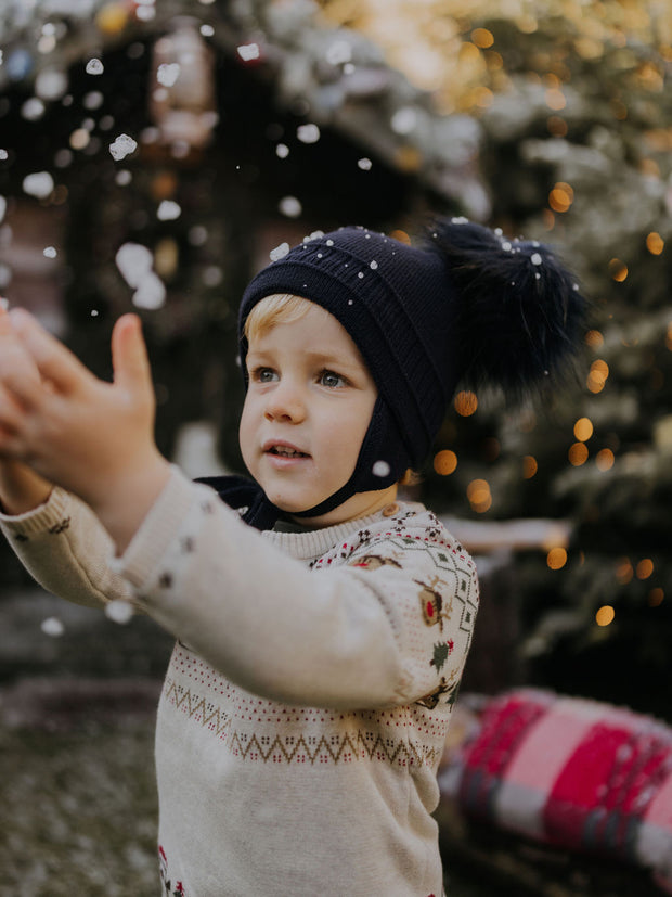 Double Cable Pom Pom Hat - 6 Colours