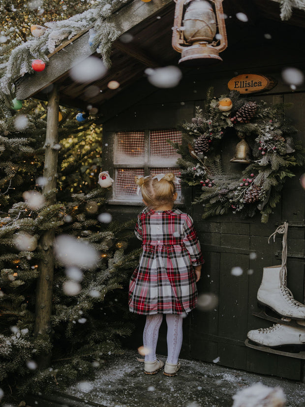 Toddler Girls Red Tartan Dress (12M-3Y)