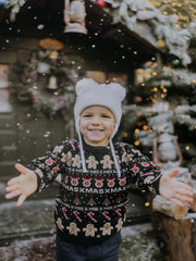 Name It Black Knitted Christmas Jumper (9M- 5Y)