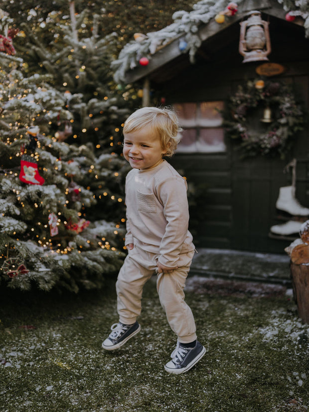 Mintini Boys Beige Jumper & Joggers Set (12M-5Y)