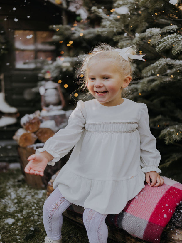 Mayoral Toddler Girl White Velvet Dress & Headband (12M-4Y)