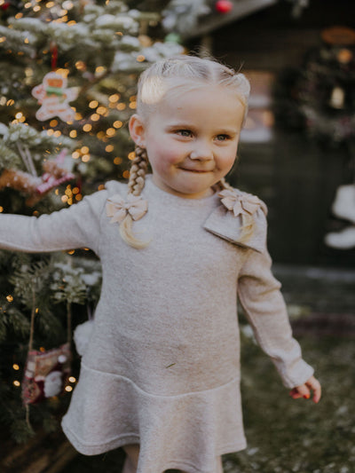 Mayoral Junior Girl Beige Knitted Dress (3Y-8Y)