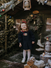 Deolinda Girl Navy Teddy Dress (6M-5Y)