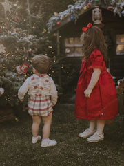 Pex Boys Red Tartan Dungaree Outfit 3M-18M