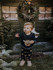 Name It Baby Boy Navy Reindeer Knitted Outfit Set  (0M-18M)