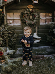 Name It Baby Boy Navy Reindeer Knitted Outfit Set  (0M-18M)