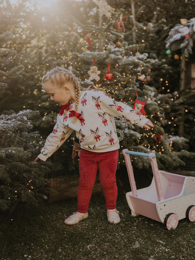 Name It Girls Cream Reindeer Christmas Sweatshirt (9M- 5Y)