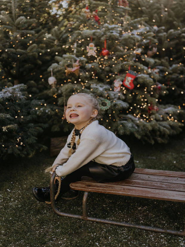 Mayoral Junior Girl Cream & Black Bow Jumper (3Y-8Y)