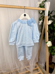 Mintini Girls Blue Diamante Tracksuit (12M - 2Y)