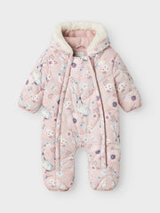 Name It Baby Girl Pink Bunny Pramsuit (0M-12M)