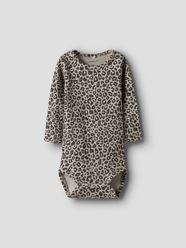 Name It Baby Girl Beige Animal Print Outfit Set (1M-18M)