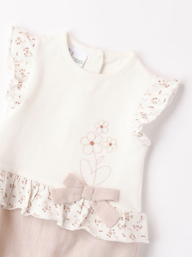 Baby Girl White Flower Romper