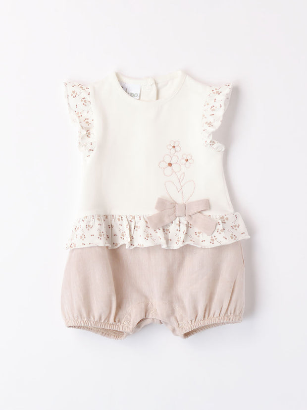 Baby Girl White Flower Romper