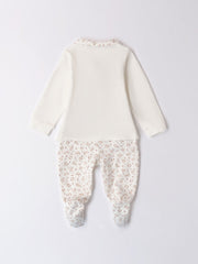 Baby Girl White & Beige Hearts Outfit Set