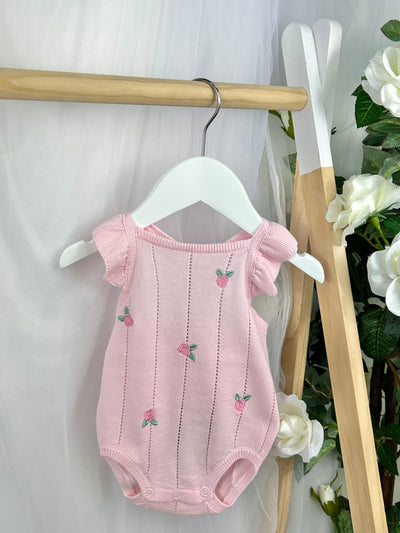 Name It Baby Girl Organic Cotton Rosebud Romper