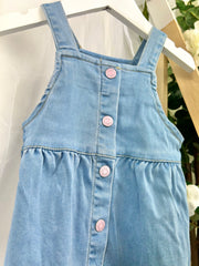 Name It Baby Girl Light Denim Dungaree Dress